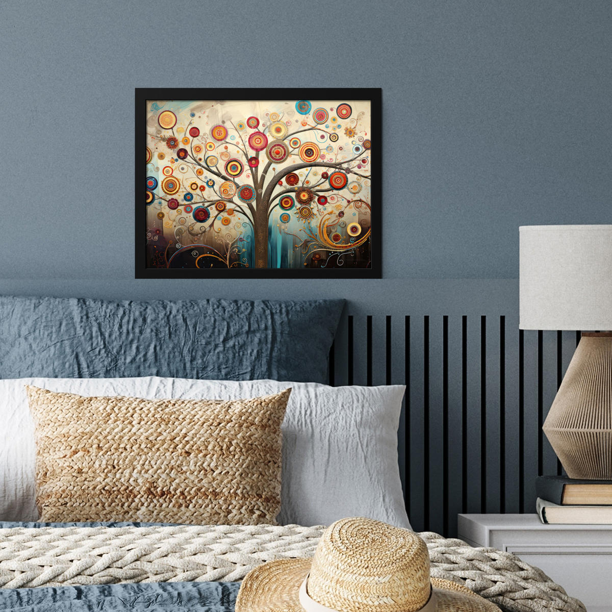 POSTER MIT RAHMEN Baum - Baum des Lebens - Farbe 40x30 cm - Braun, Papier (40/30cm) - MuchoWow