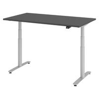SCHREIBTISCH elektrisch Bluetooth & App XDLR 80/140/72 cm in Graphitfarben/Silberfarben - Silberfarben/Graphitfarben, Holzwerkstoff (80/140/72cm) - bümö
