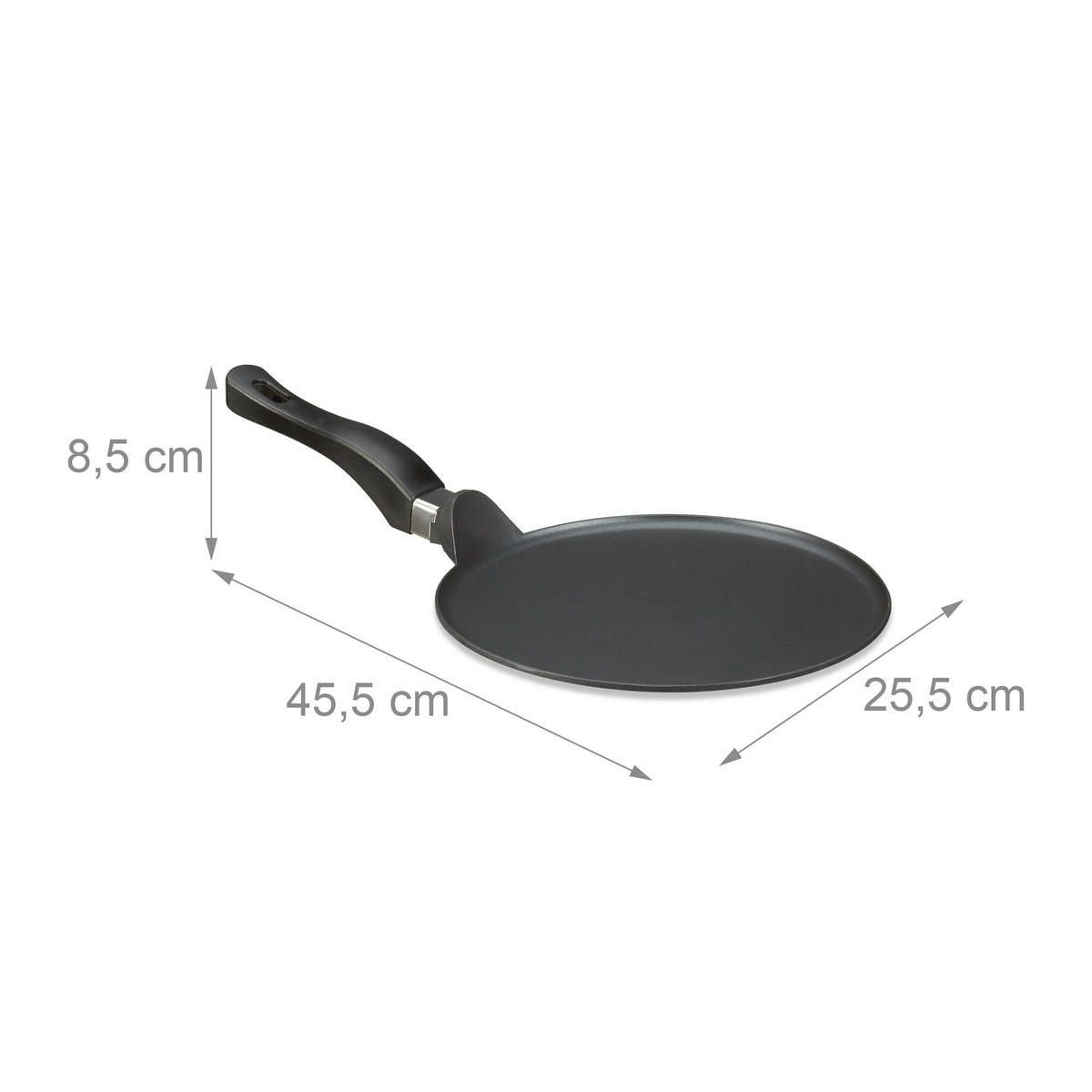 CRÊPESPFANNE - Schwarz, Metall (45.5/25.5/8.5cm) - Relaxdays