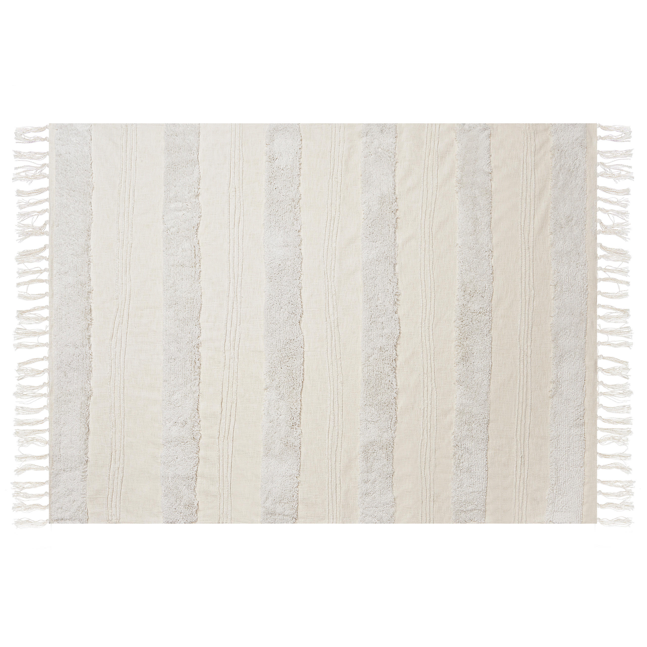 DECKE Creme Raebareli 130/180 cm - Creme, Naturmaterialien/Textil (130/180cm) - Beliani