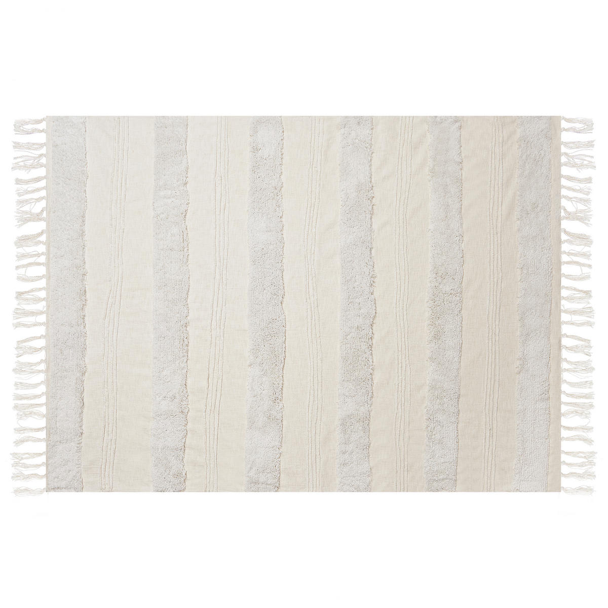 DECKE Creme Raebareli 130/180 cm - Creme, Naturmaterialien/Textil (130/180cm) - Beliani