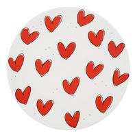 TELLER Valentinstag Rote Herzen in Rot - 18cm - Rot, Keramik (18/18/2cm) - Blond Amsterdam