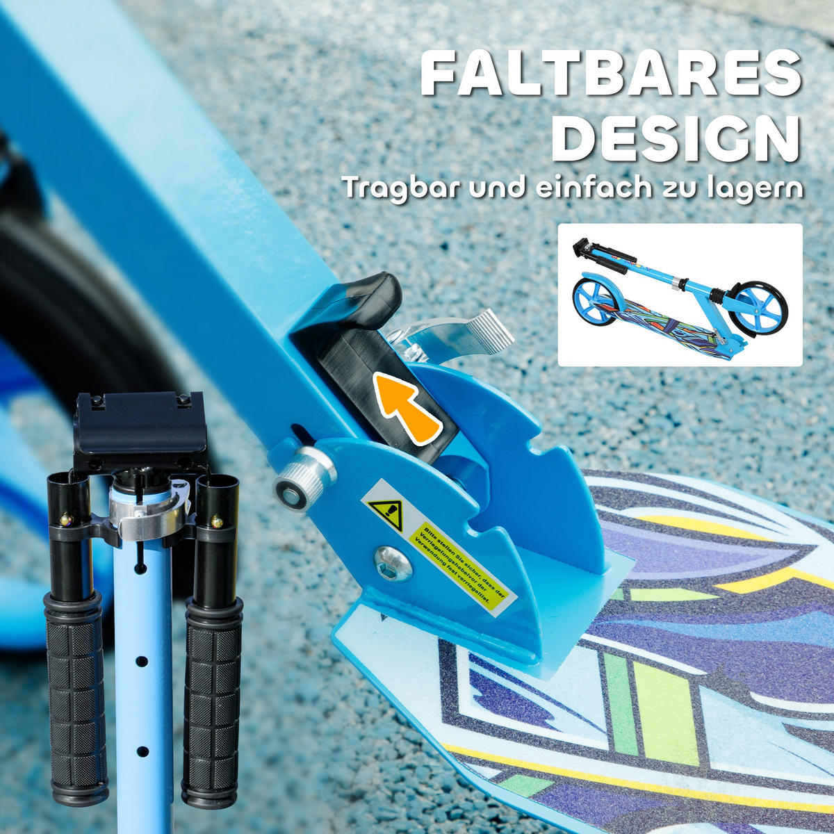 KINDERSCOOTER, Blau, Kunststoff, Metall - Blau, Kunststoff/Metall (94/38/103cm) - AIYAPLAY