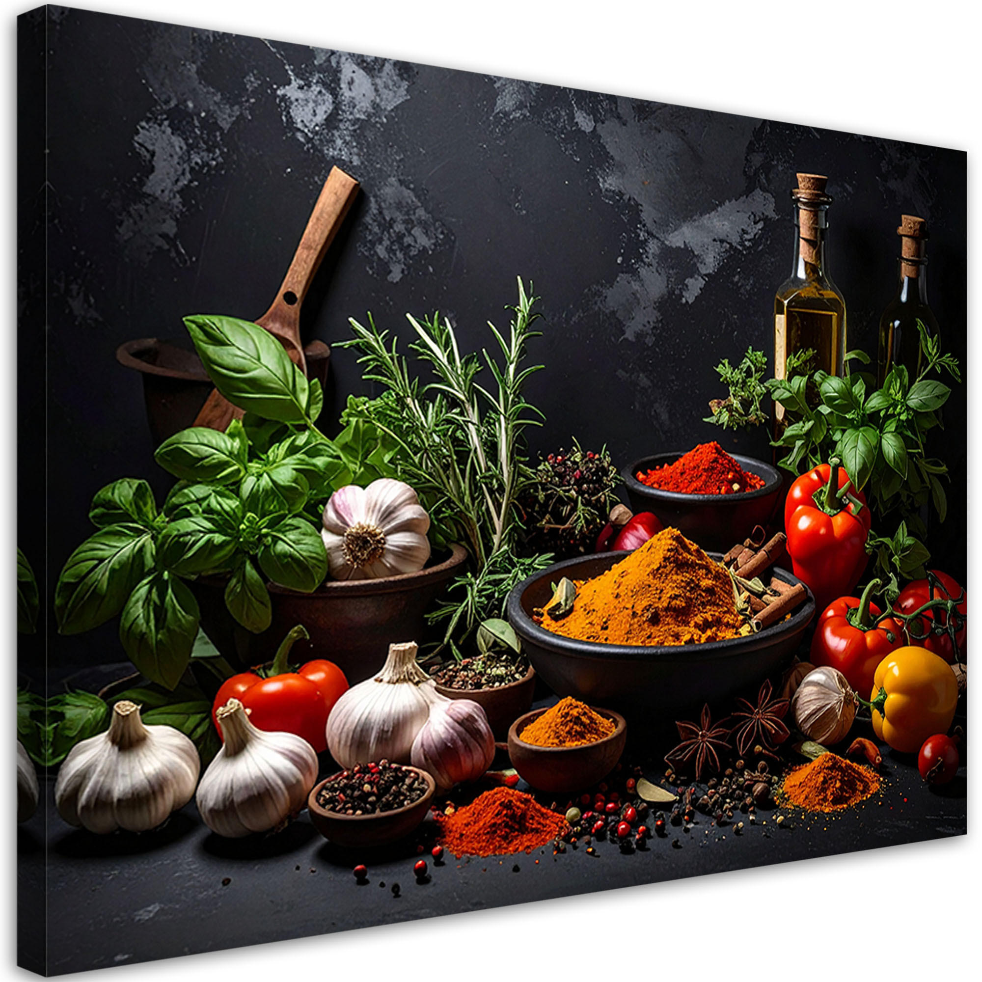 LEINWANDBILD Essen & Trinken 120x80cm - Multicolor, Textil (120/80cm) - Feeby