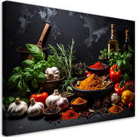 LEINWANDBILD Essen & Trinken 120x80cm - Multicolor, Textil (120/80cm) - Feeby