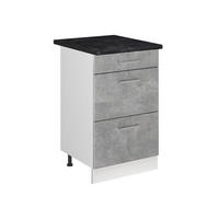 DULAP DE BAZĂ DE BUCĂTĂRIE R-Line, beton/Alb, 50 cm стільниця Антрацит - alb/gri, compozit lemnos (50/81.6/60cm) - Vicco