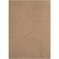 TEPPICH In-/Outdoor Jute-Optik Flachgewebe Grobe Linien Polypropylen Beige Läufer 80x250 - Beige, Textil (80/250cm) - KADIMA DESIGN