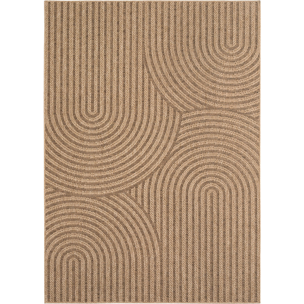 TEPPICH In-/Outdoor Jute-Optik Flachgewebe Grobe Linien Polypropylen Beige Läufer 80x250 - Beige, Textil (80/250cm) - KADIMA DESIGN