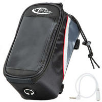 FAHRRADTASCHE mit Rahmen-Befestigung, 20,5 x 10 x 10,5 cm schwarz/grau/rot - Rot/Schwarz, Kunststoff (10/10.5/20.5cm) - tectake