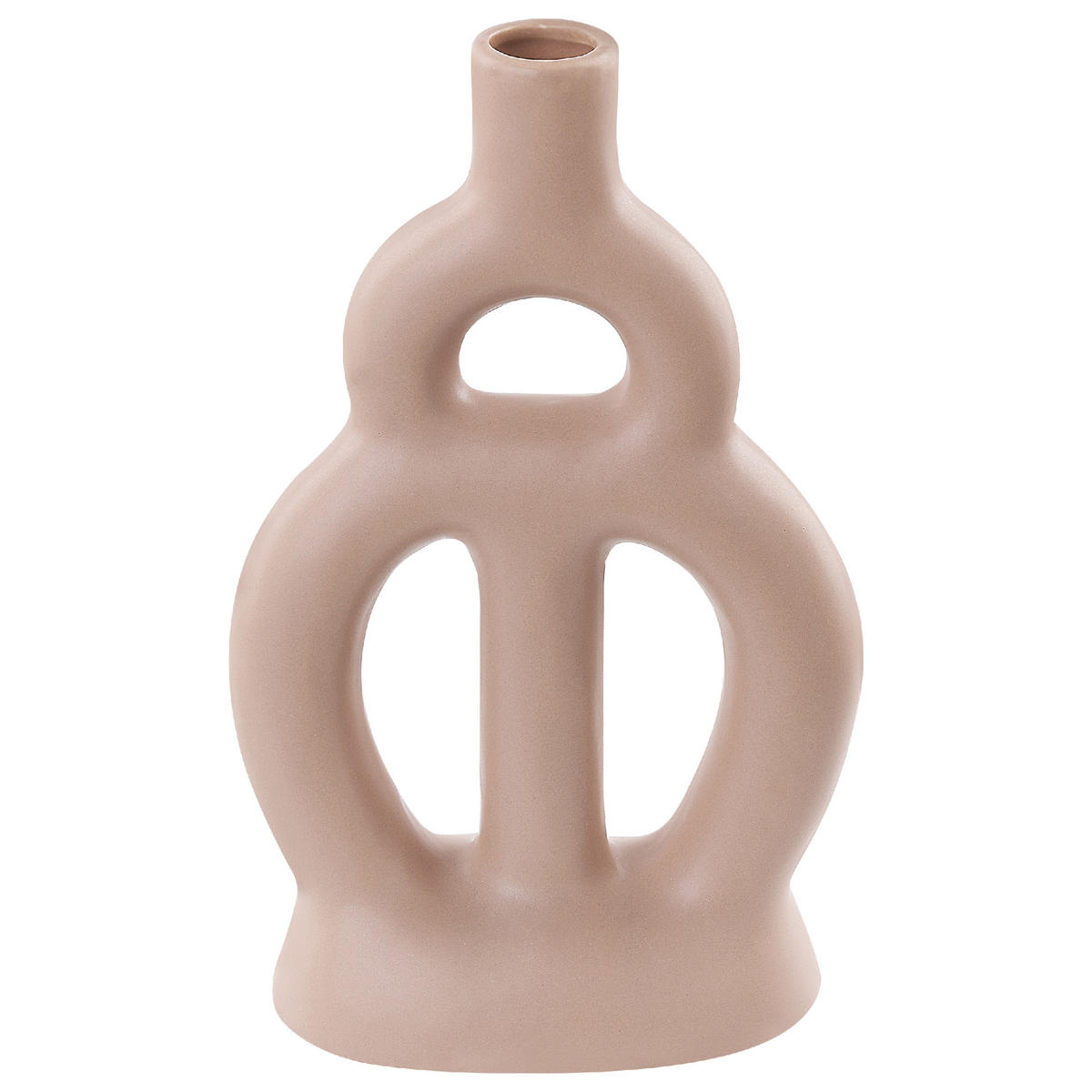 BLUMENVASE Porzellan beige Kozani - Beige, Keramik (28cm) - Beliani