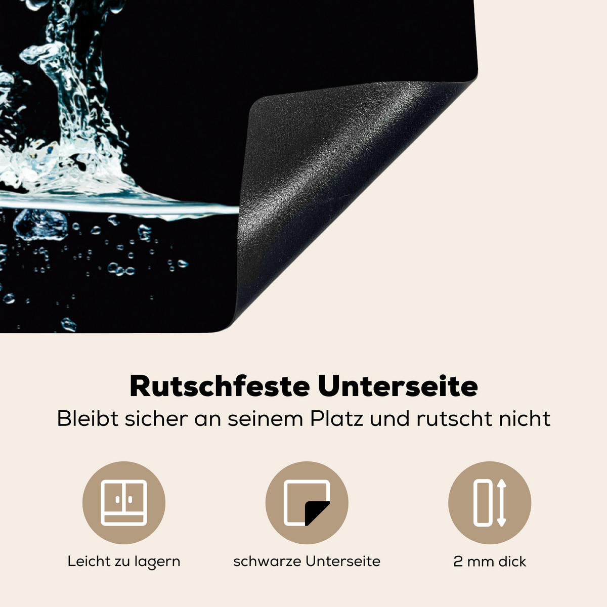 HERDABDECKPLATTE Wasser - Obst - Orange - Erdbeere - Kirsche - Schwarz 90x52 cm - Orange, Kunststoff (90/0.2/52cm) - MuchoWow
