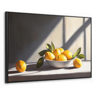 LEINWAND Bilder mit Rahmen - Zitronen - Stilleben - Gelb - 90x60 - Gelb, Textil (90/60cm) - MuchoWow