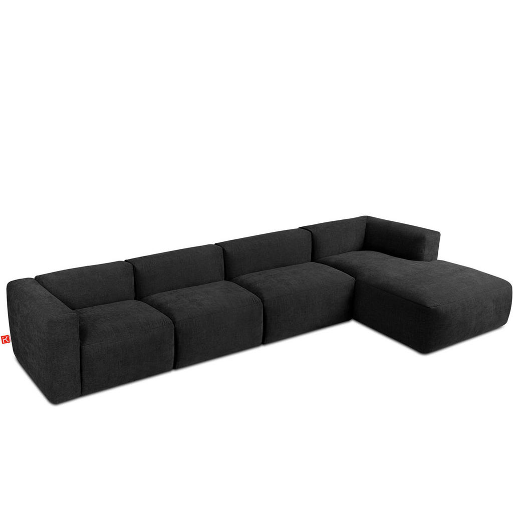 Thumbnail - Konsimo® Eckmodulsofa-Rechts, Graphit, Textil, Eckteil,Freiform, 377x180 cm, Wohnzimmer, Sofas & Couches, Wohnlandschaft...