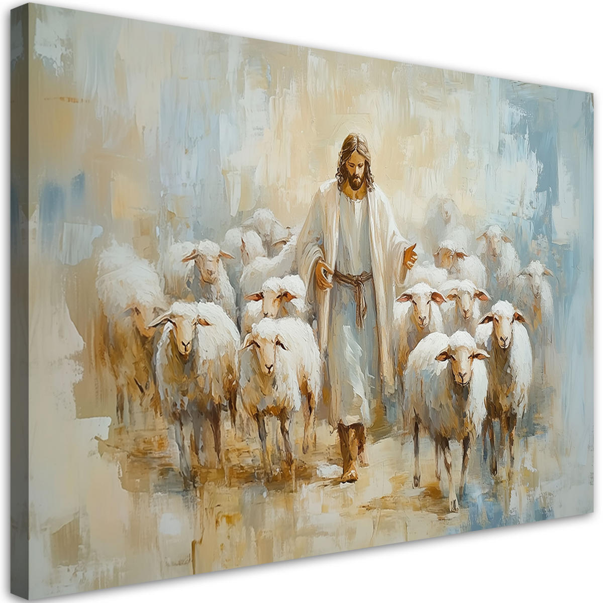 LEINWANDBILD Künstlerische und religiöse Werke 100x70cm - Beige, Textil (100/70cm) - Feeby