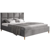 BETT Grau LUXO 1 Gepolstert Holzbeine Malmo Stoff 120x200 cm - Grau, Textil (120/200cm) - Sepro Meble