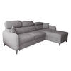 ECKSOFA L Form Ribella 5 Grau 265/180/100 cm Rechts mit Schlaffunktion - Hellgrau/Schwarz, Textil/Metall (265/180cm) - AX Living
