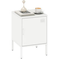 NACHTTISCH aus Stahl mit verstellbarem Regal DE-09089 Weiß - Weiß, Metall (40/56/40cm) - ComfortXL