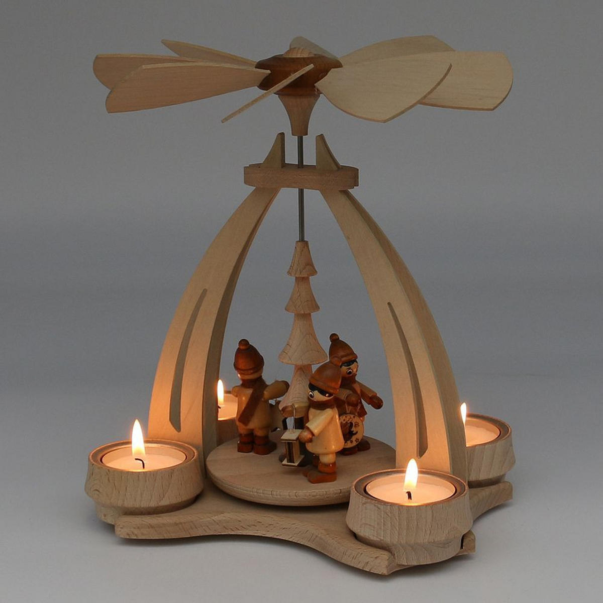 TISCH-PYRAMIDE Laternenkinder 14/18/24 cm - Multicolor, Holz (0.1/24/0.1cm) - Dekoteam24