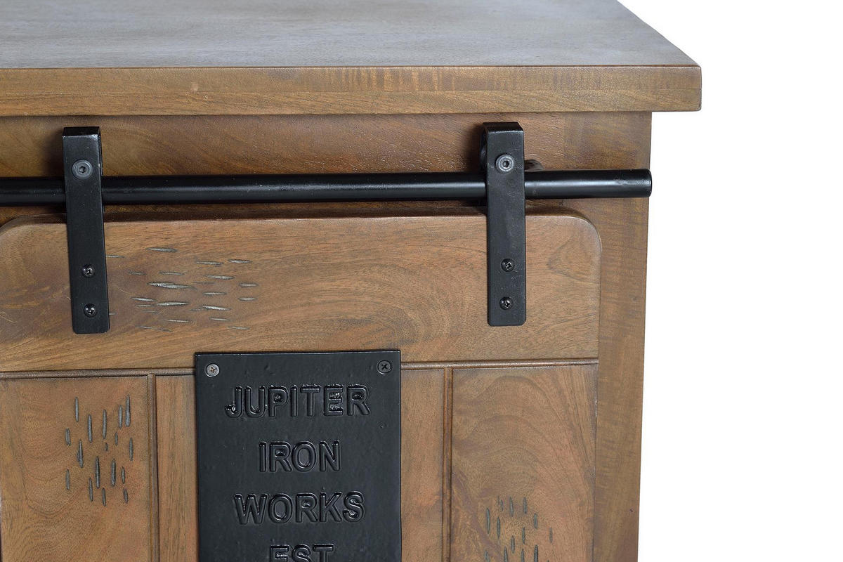 TV-SCHRANK aus Mangoholz und Metall - Braun, Holz (130/55/50cm) - Giner y Colomer