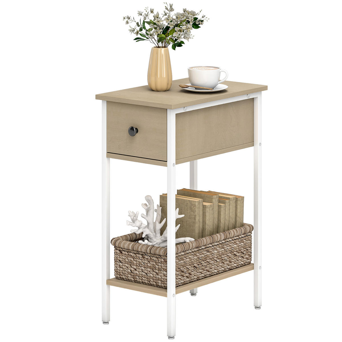 BEISTELLTISCH Beige 1 Stück - Beige, Metall (25/39.8/58.2cm) - GiPP