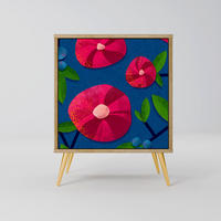 SIDEBOARD SPRING THOUGHTS, Eichefarben, 57,5x42x75,5 cm, Goldfarbene Metallfüße - Eichefarben/Goldfarben, Holzwerkstoff/Metall (57.5/75.5/42cm) - SpaceRebels
