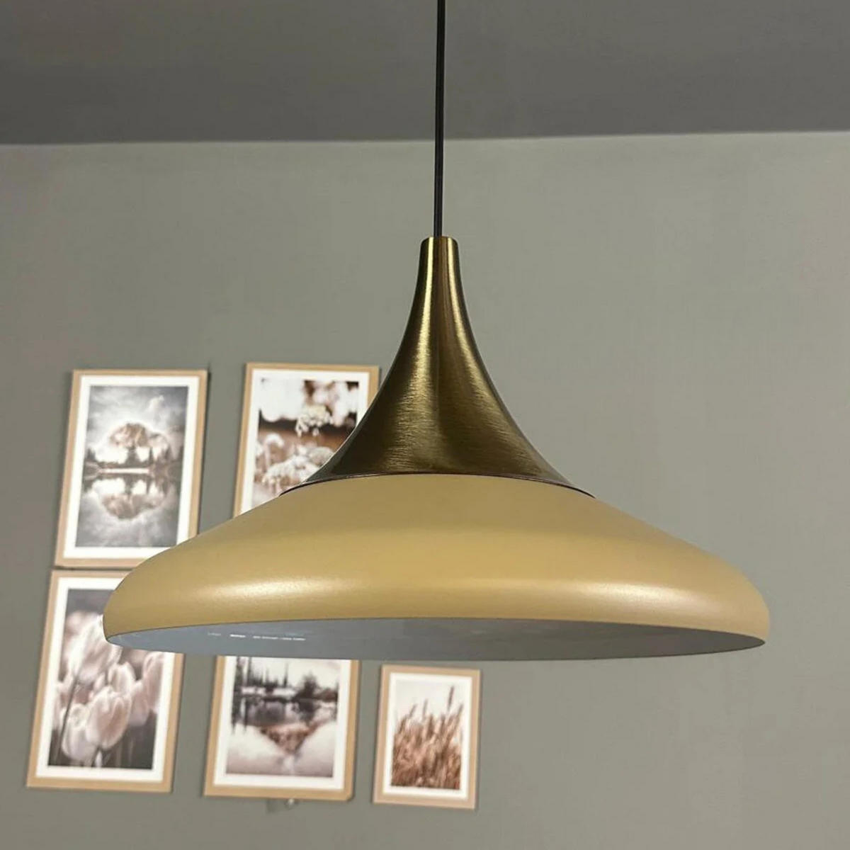 PENDELLEUCHTE Paladin - Beige, Metall (35/35/28cm) - Bamyum
