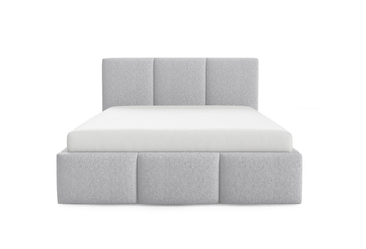 POLSTERBETT VALERIO mit Bettkasten, Bett 180x200,Doppelbett,Lattenrost,Boxspringbett-Optik,ohne Matratze,Schlafzimmer-Grau - Grau, Holz (180/200cm) - Furnistar