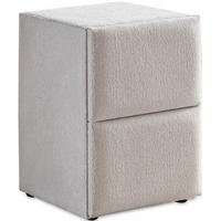 NACHTTISCH DUBAI 45/45/60 cm, Ivory, zwei Schubladen - Creme/Schwarz, Holz/Kunststoff (45/60/45cm) - Consilio Concept