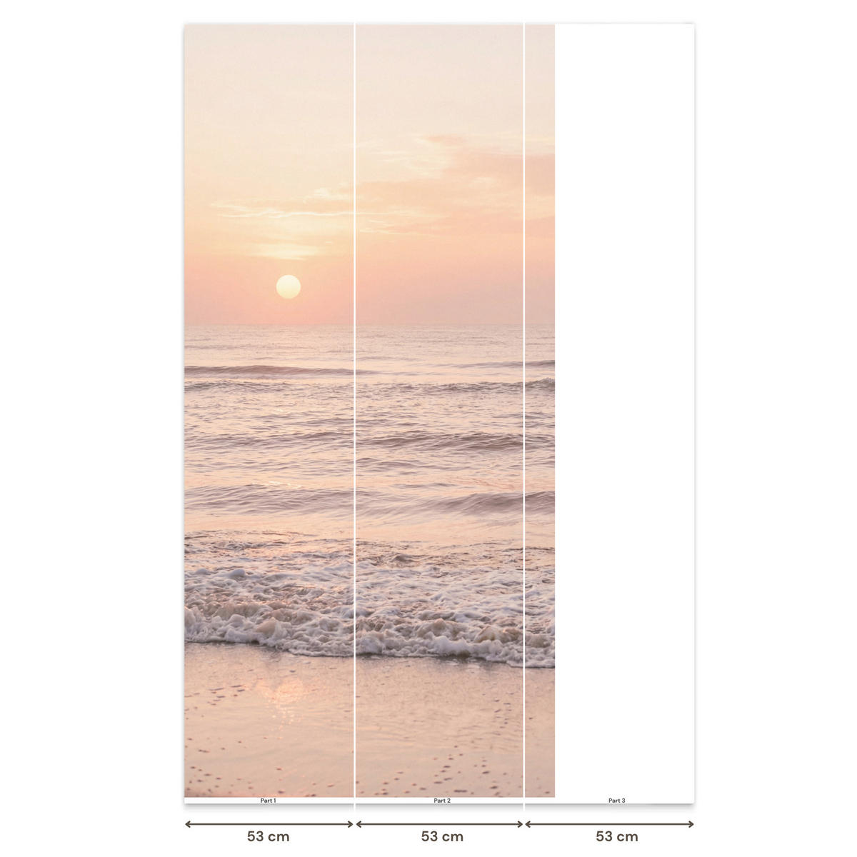 TAPETE - Sonne - Strand - Rosa - 120x260 cm - Hellrosa, Papier (120/260cm) - OnlyWow