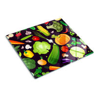GLASPLATTE 60x52 cm Buntes Gemüse - Multicolor, Glas (60/0.4/52cm) - TULUP