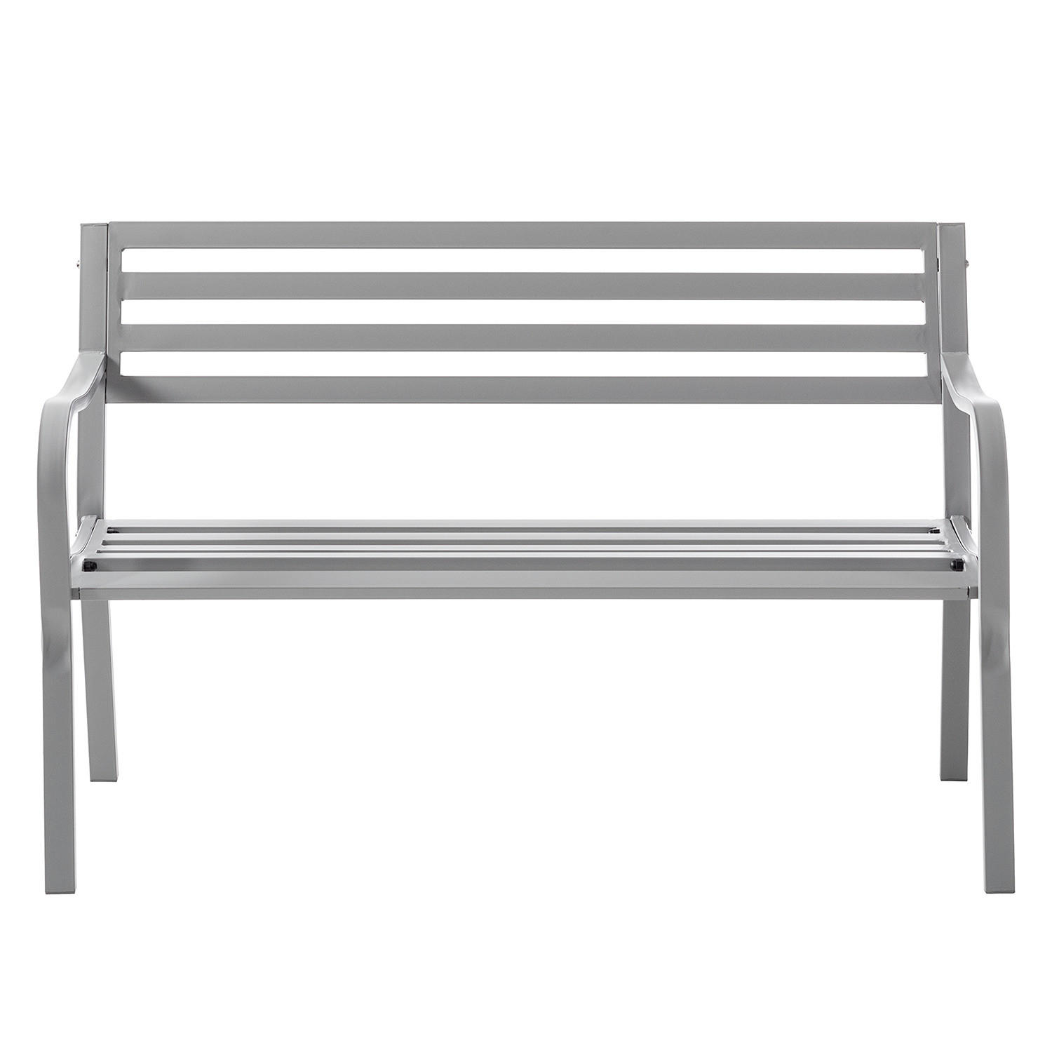 GARTENBANK - Stahl - Silberfarben, Metall (128/81/56cm) - home24