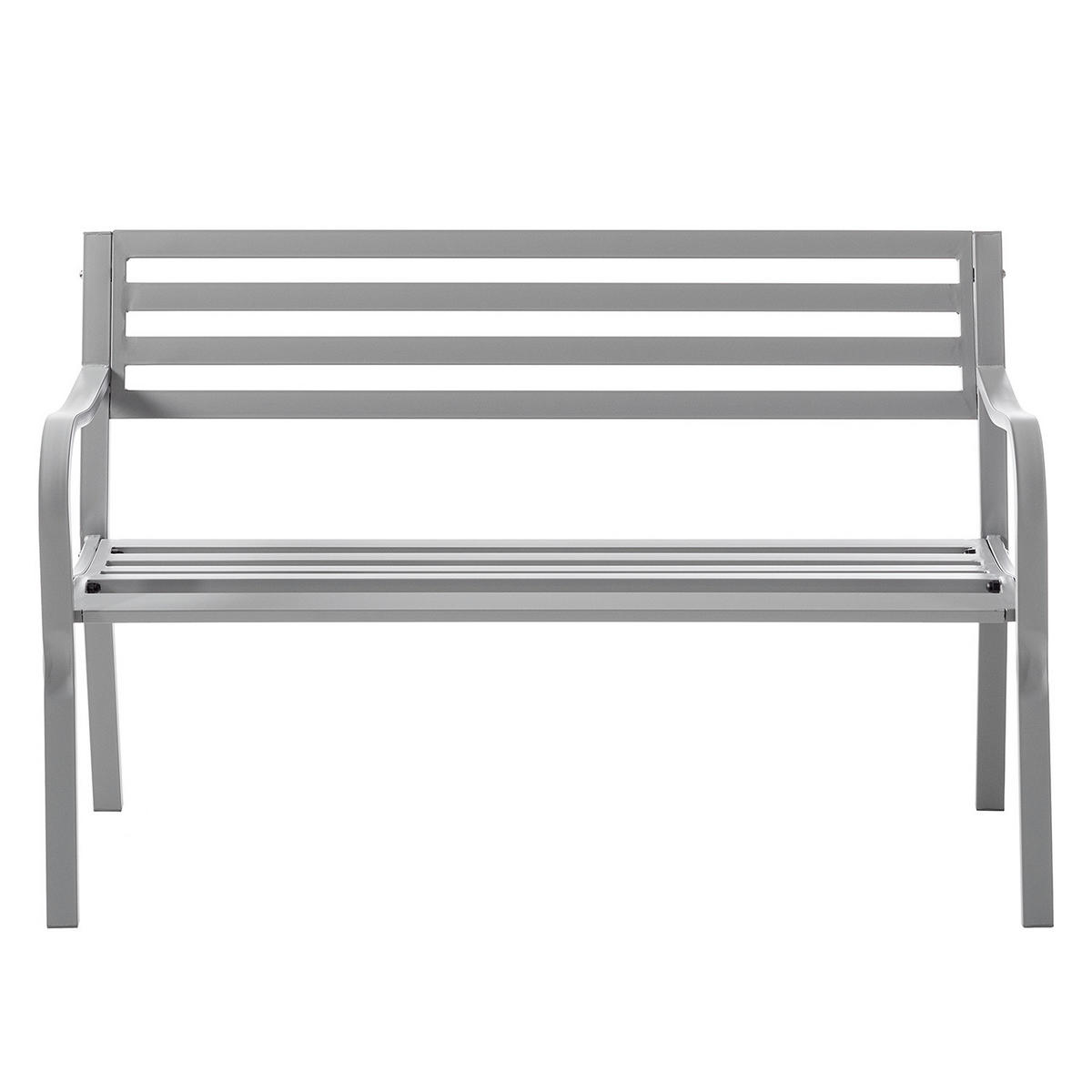 GARTENBANK - Stahl - Silberfarben, Metall (128/81/56cm) - home24