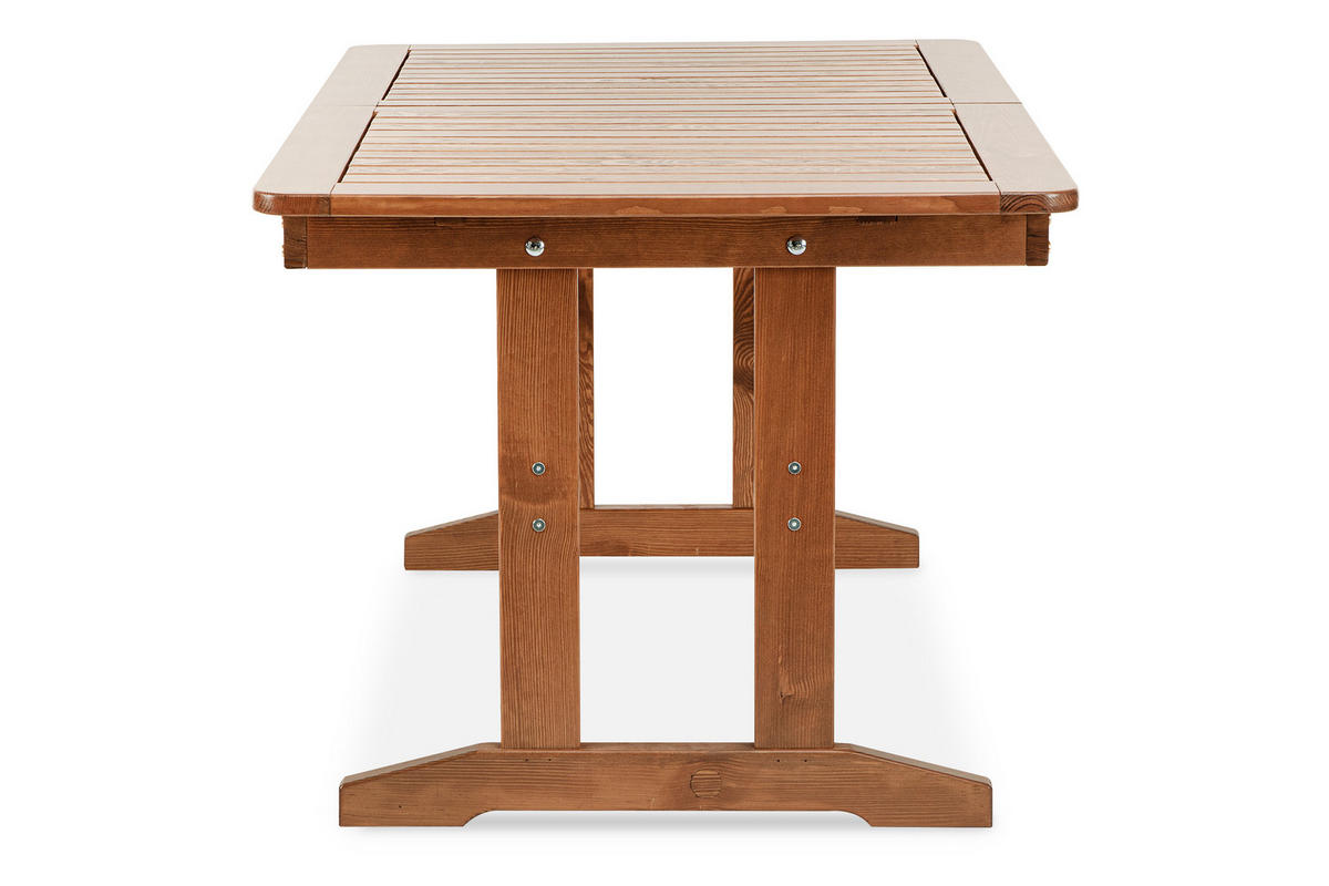 GARTENTISCH ALCES ausziehbar, aus massivem Kiefernholz, braun - Braun, Holz (160/90/73cm) - KONSIMO®