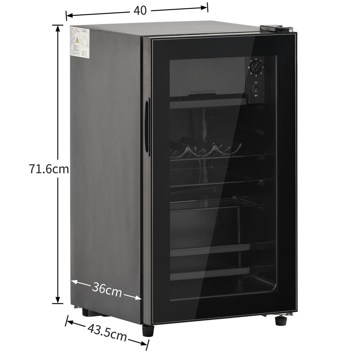 MINIKÜHLSCHRANK 76L LED Energieeffizient - Schwarz, Metall (40/71.6/43.5cm) - Kaket