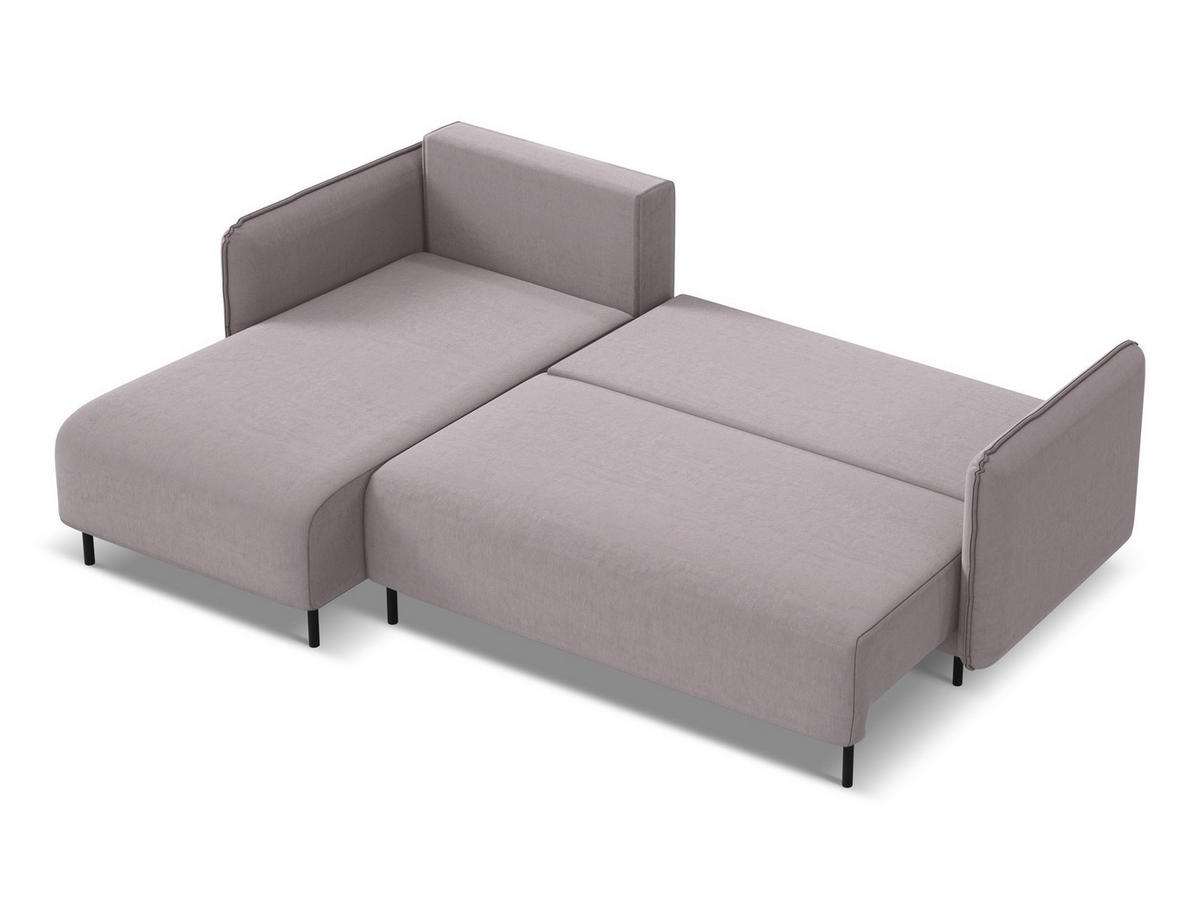 ECKSOFA mit Schlaffunktion Samt Stoff Grün - Dunkelgrün/Schwarz, Textil/Metall (242/162cm) - Makamii