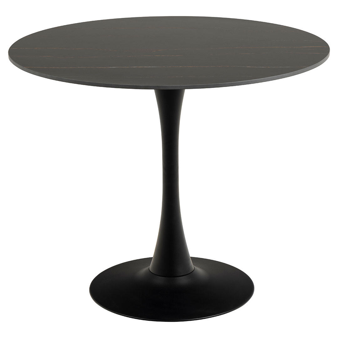 ESSTISCH, Malta, Schwarz, Metall / Keramik, 90 x 90 x 75 cm - Schwarz, Metall (90/90/75cm) - ebuy24
