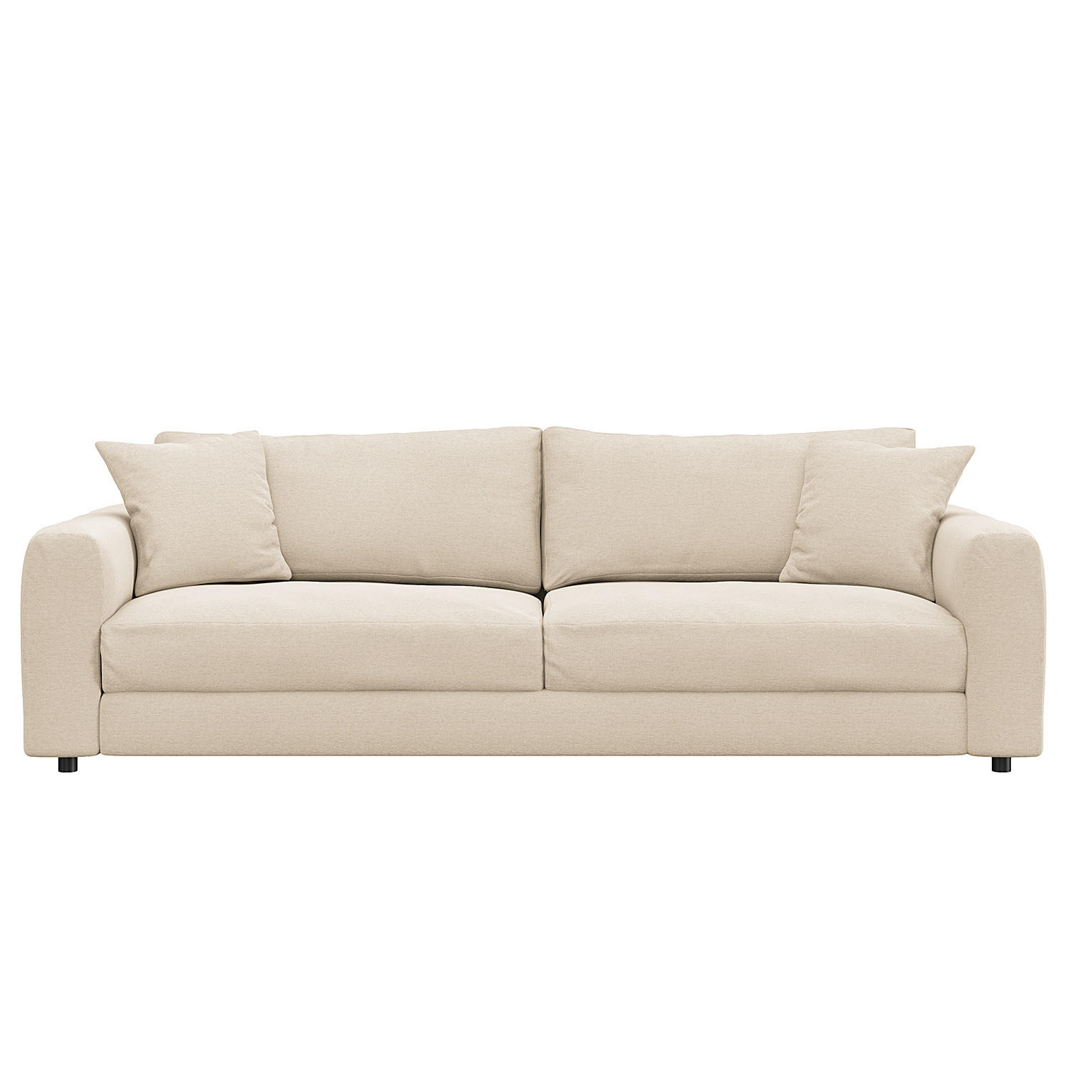 3-SITZER SOFA - Beige/Schwarz, Kunststoff/Textil (238/79/106cm) - home24