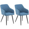 ARMLEHNENSTUHL 2er Set Stoff blau - Blau/Schwarz, Textil/Metall (47/84/44cm) - CLP