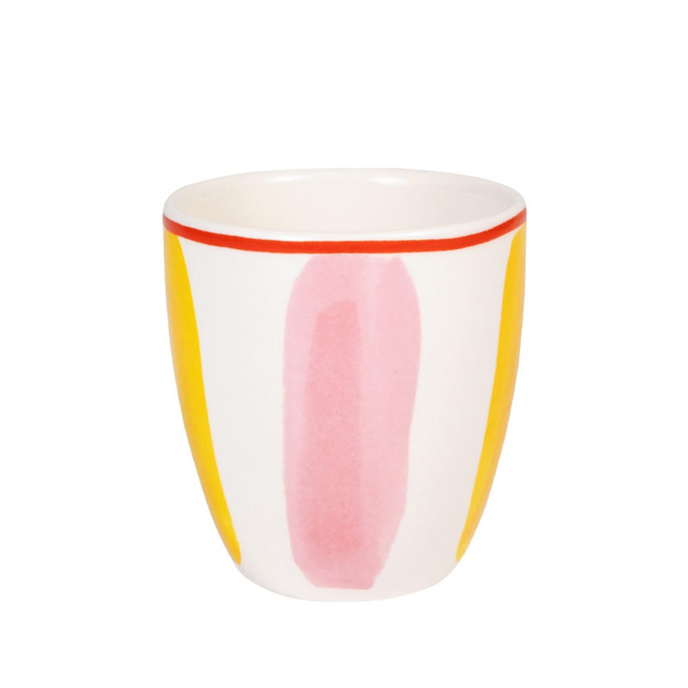 MINI-BECHER Streifen PY in Rosa - 200 ml - Multicolor, Keramik (0.2L) - Blond Amsterdam