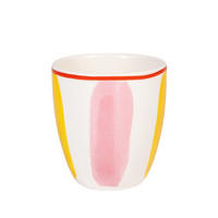 MINI-BECHER Streifen PY in Rosa - 200 ml - Multicolor, Keramik (0.2L) - Blond Amsterdam