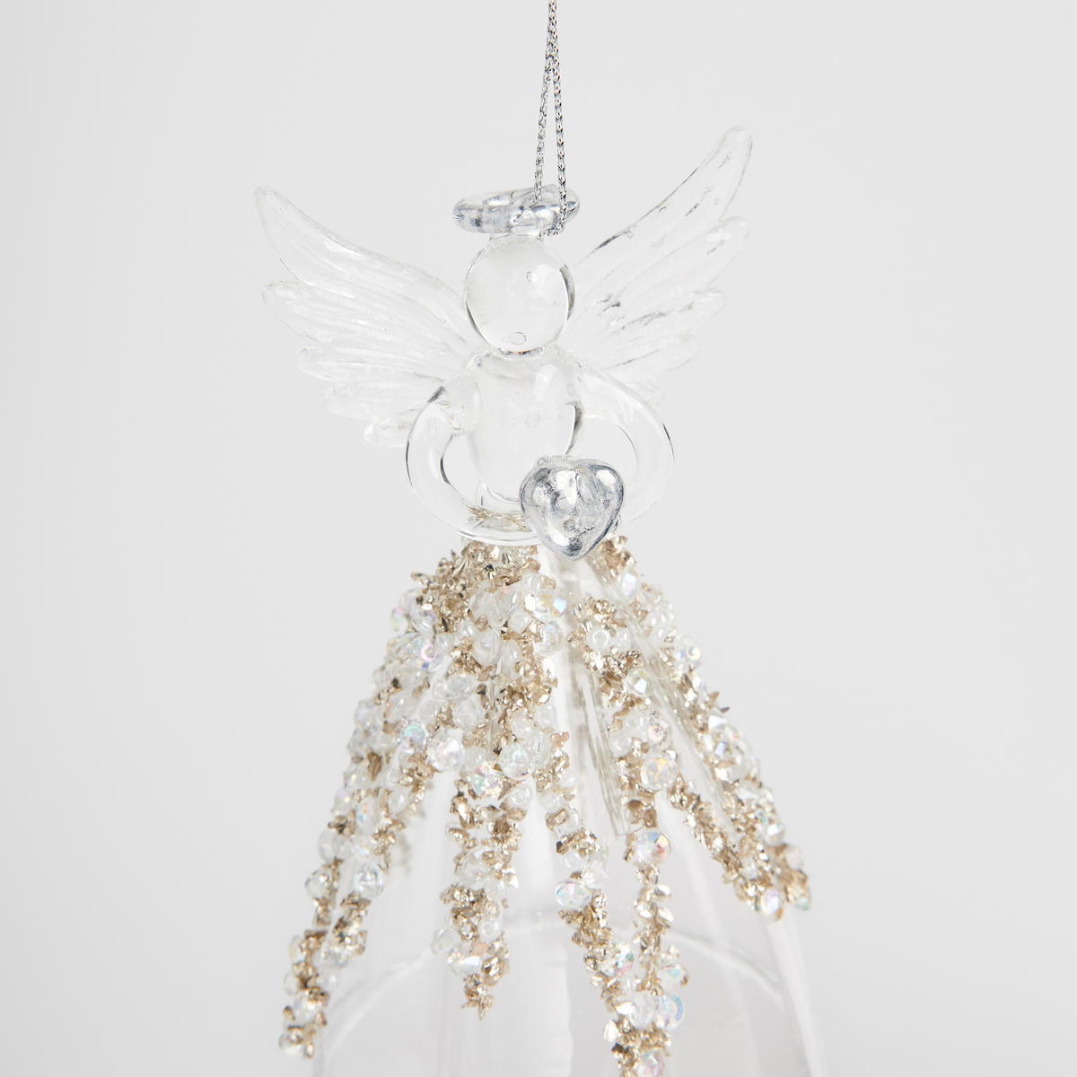 WANDDEKORATION Enhelini, Silber, 11.5 x 7 cm, Dekorative Weihnachtsdeko - Silberfarben, Glas (7/11.5/7cm) - home&you