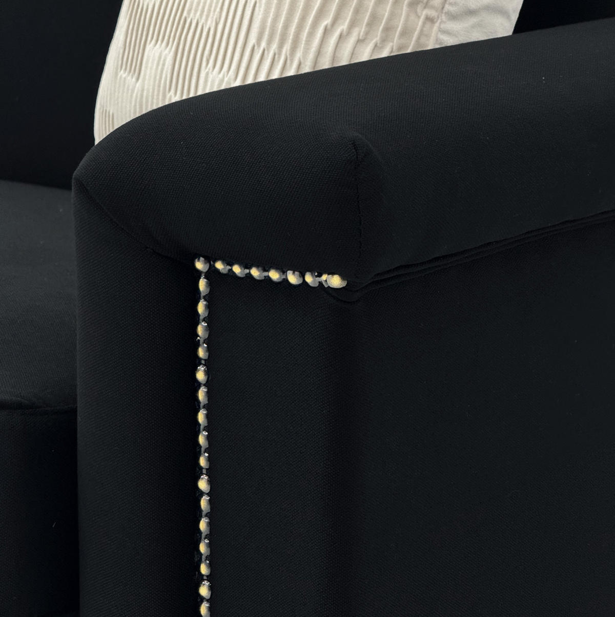 SOFA 2er-Set 172 cm Schwarz Stoff mit Metallfüßen - Schwarz, Holz (73.5/81.5/172.1cm) - Meubliv