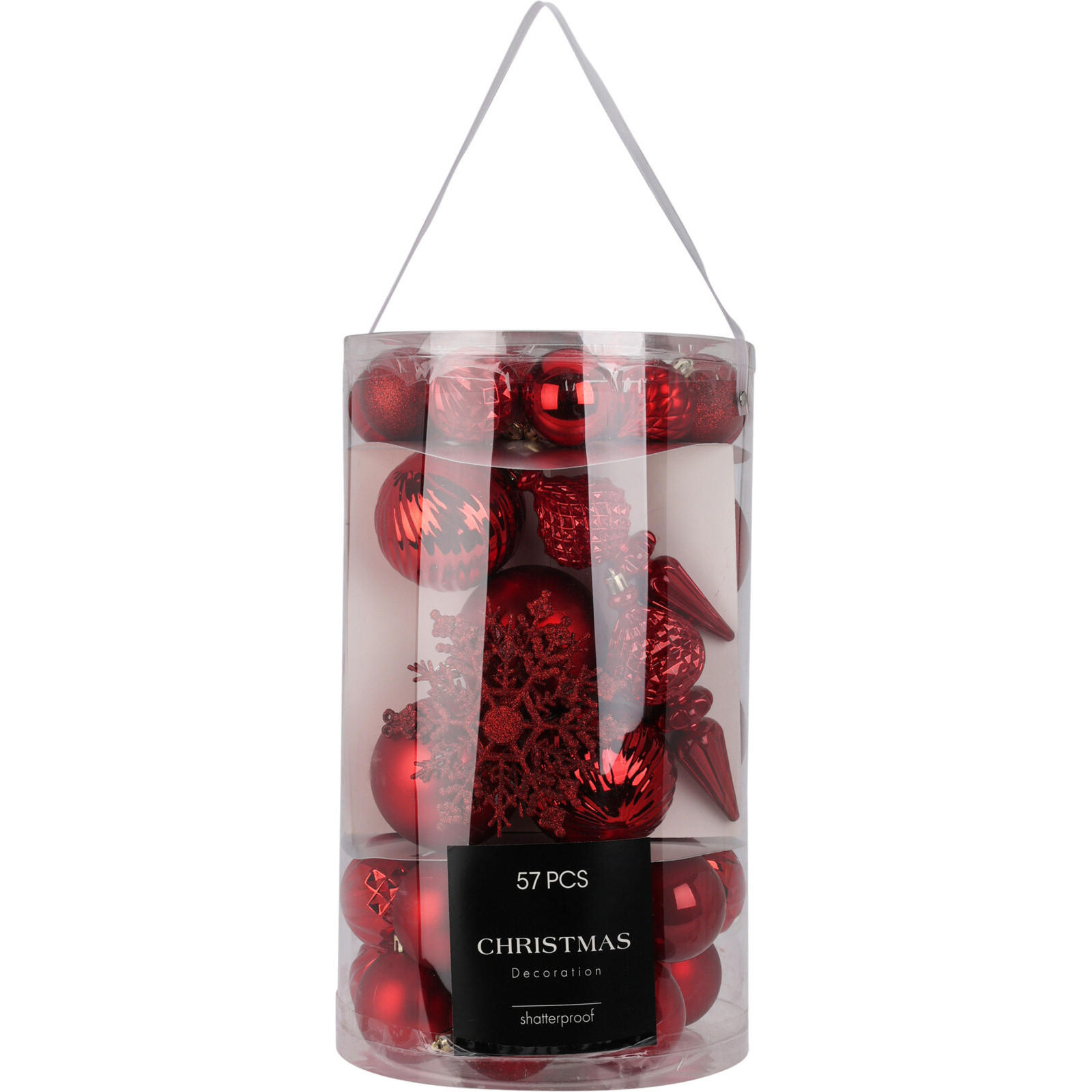 WEIHNACHTSSCHMUCK Set 57-teilig - Rot, Kunststoff (21/37/21cm) - Home Styling Collection