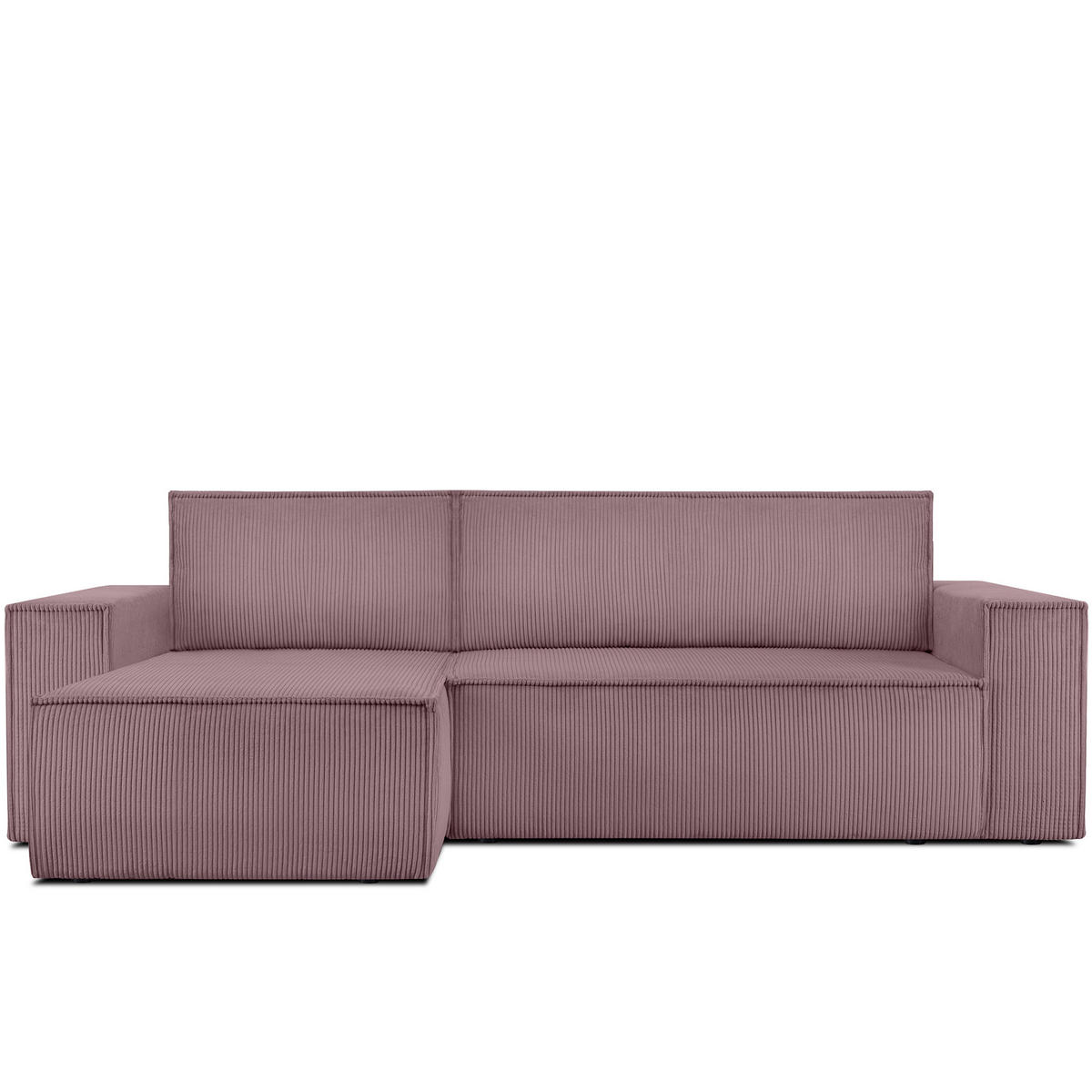 ECKSOFA-LINKS/RECHTS NAPI Schlaffunktion mit Cordbezug, lila - Violett/Schwarz, Textil (262/148cm) - KONSIMO®