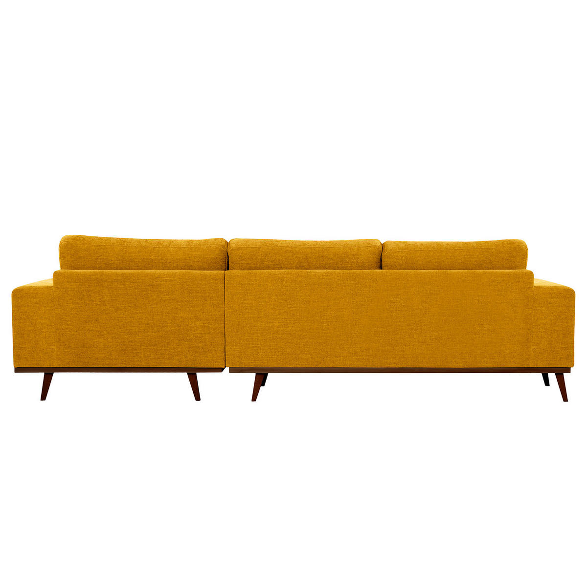 ECKSOFA mit Longchair - Gelb/Buchefarben, Buchenholz/Textil (281/153cm) - home24