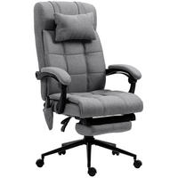 BÜROSTUHL in Grau 76x66x120 cm mit Massage, Lendenheizung und Fußstütze - Grau, Metall (66/120/76cm) - IVMEU