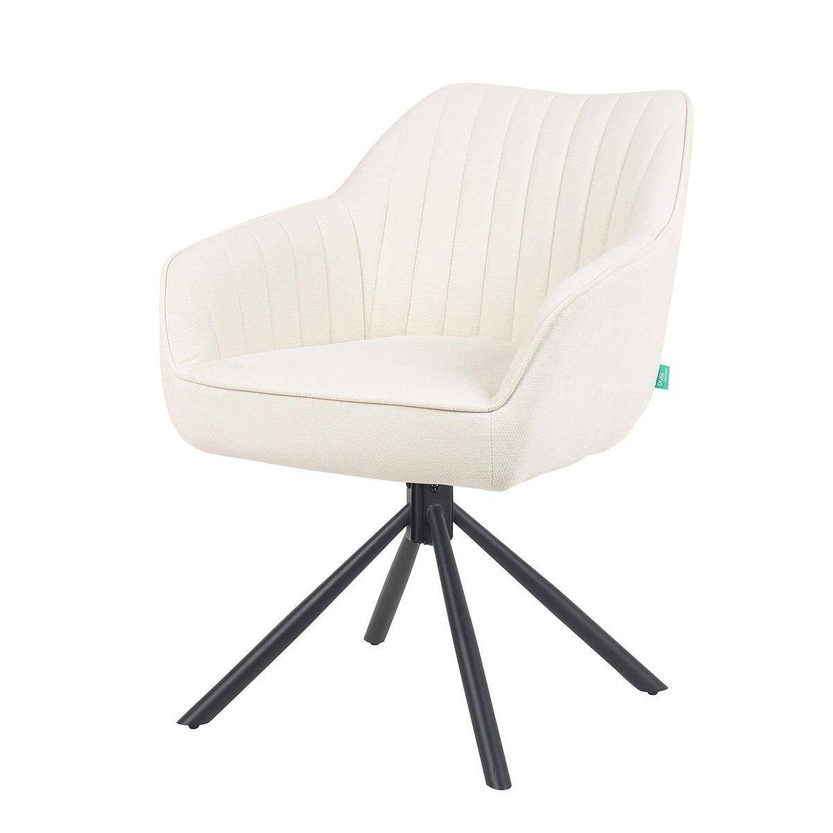 ARMLEHNSTUHL Mika-Maya 2er-Set - Creme/Schwarz, Textil/Metall (60/82/61cm) - DUBI Möbel