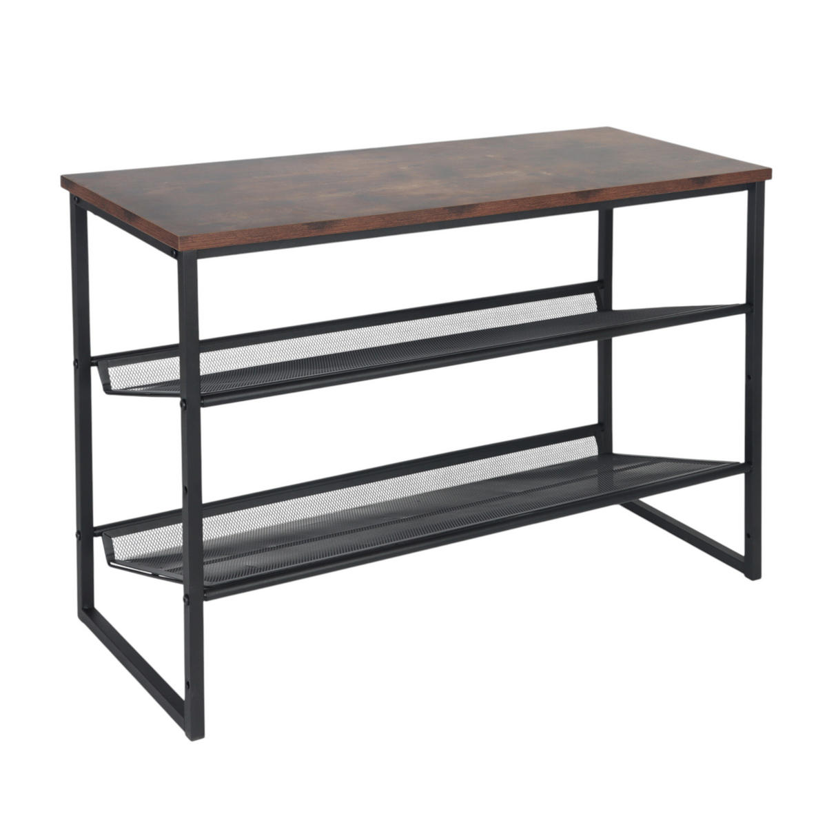 SCHUHREGAL - Schwarz, Holzwerkstoff/Metall (75/52.5/30cm) - Relaxdays