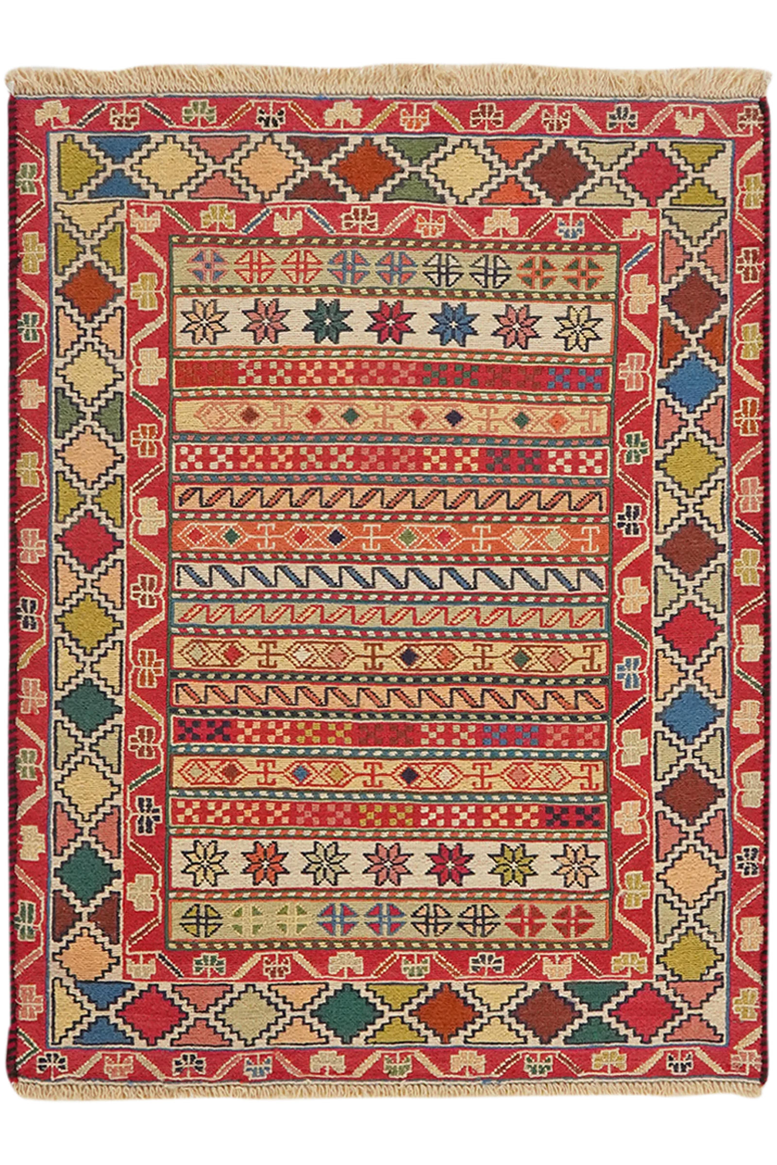 HANDWEBTEPPICH Sumak Shahsavan Mehrfarbig 93/73 cm Schurwolle - Multicolor, Textil (73/93cm) - Looma