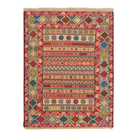 HANDWEBTEPPICH Sumak Shahsavan Mehrfarbig 93/73 cm Schurwolle - Multicolor, Textil (73/93cm) - Looma